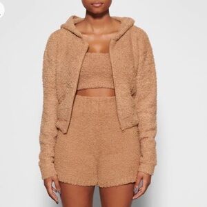 SKIMS Cozy Knit Zip Up Hoodie without Zipper Large
